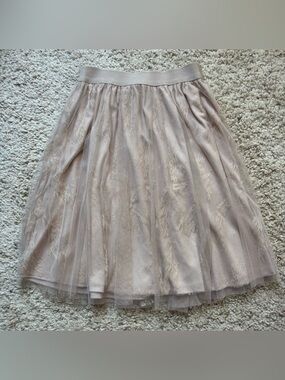 Charlotte Russe Dusty Pink Lace Tulle Midi Skirt